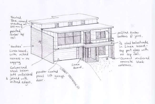 Initial concept sketch for house