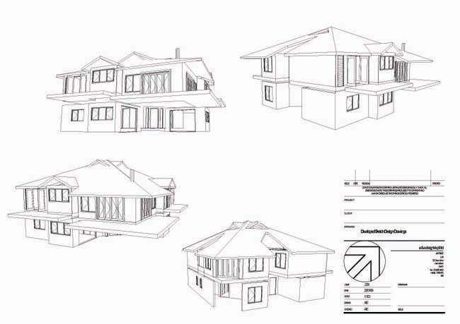Initial 3D concept drawings for house