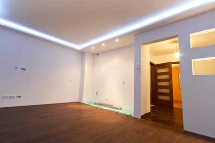 Pelmet lighting - calm living space lighting