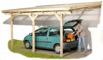 Attached timber carport