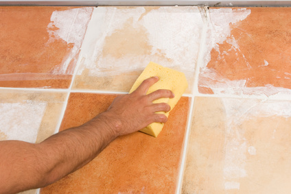 cleaning off excess grout
