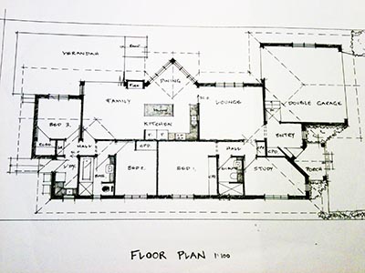 Hand drawn house plans