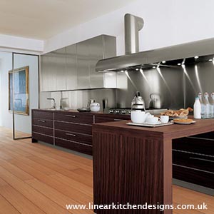 Stainless steel kitchen splashback - super modern