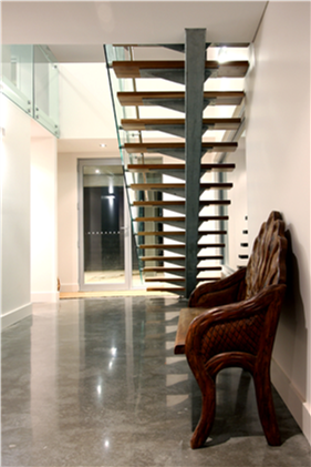 modern steel timber and glass staircase