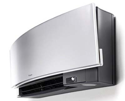 Daikin Zena (silver) air conditioner with vents open