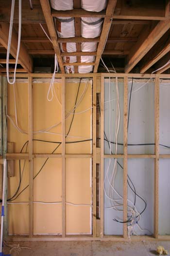 Rough in of electrical wiring